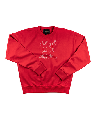 "chat gpt didn't stitch this" Women's Sweatshirt Sweatshirt Ecovest Red XS 