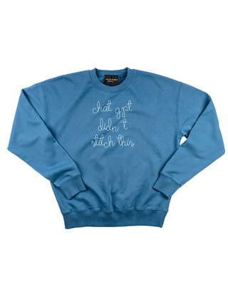 "chat gpt didn't stitch this" Women's Sweatshirt Sweatshirt Ecovest Vintage Blue XS 