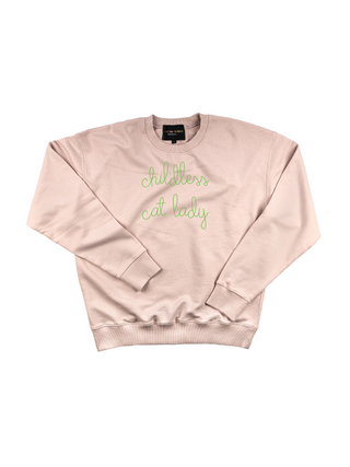 "childless cat lady" Women's Sweatshirt Sweatshirt Ecovest Light Pink XS 