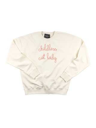 "childless cat lady" Women's Sweatshirt Sweatshirt Ecovest Cream XS 