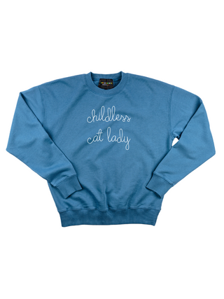 "childless cat lady" Women's Sweatshirt Sweatshirt Ecovest Vintage Blue XS 