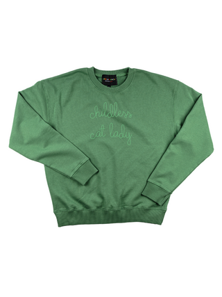 "childless cat lady" Men's Sweatshirt Sweatshirt Ecovest Vintage Green S 