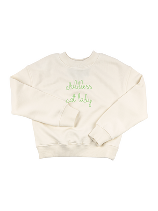 "childless cat lady" Kids' Sweatshirt Sweatshirt Ecovest Cream 2T 