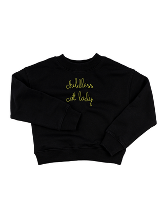 "childless cat lady" Kids' Sweatshirt Sweatshirt Ecovest Black 2T 