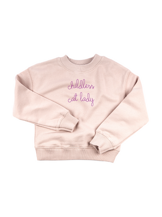 "childless cat lady" Kids' Sweatshirt Sweatshirt Ecovest Light Pink 2T 