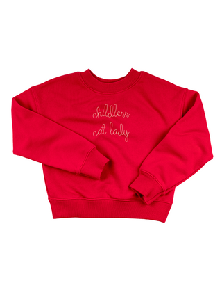 "childless cat lady" Kids' Sweatshirt Sweatshirt Ecovest Red 2T 