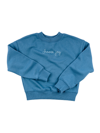 "choose joy" Kids' Sweatshirt Sweatshirt Ecovest Vintage Blue 2T 