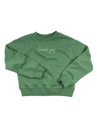 "choose joy" Kids' Sweatshirt Sweatshirt Ecovest Vintage Green 2T 