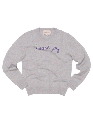 "choose joy" Crewneck Sweater LINGUA FRANCA NYC Heather XS 