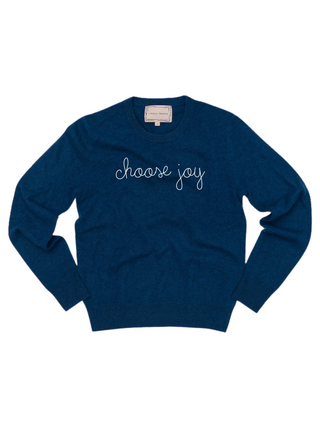 "choose joy" Crewneck Sweater LINGUA FRANCA NYC Peacock XS 