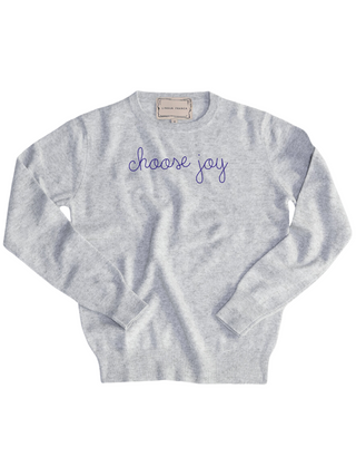 "choose joy" Crewneck Sweater LINGUA FRANCA NYC Smoke XS 