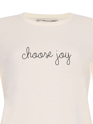 "choose joy" Mara Crewneck Cotton Silk Core LINGUA FRANCA NYC