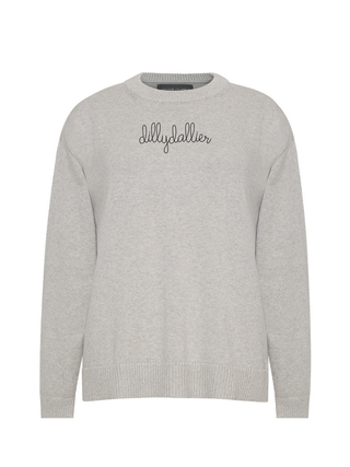 "dillydallier" Maxine Sweater Cotton Cashmere LINGUA FRANCA NYC Smoke XS
