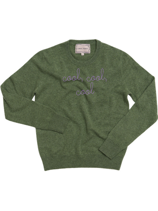 "cool, cool, cool" Women's Crewneck Sweater Donation10p Olive XS 