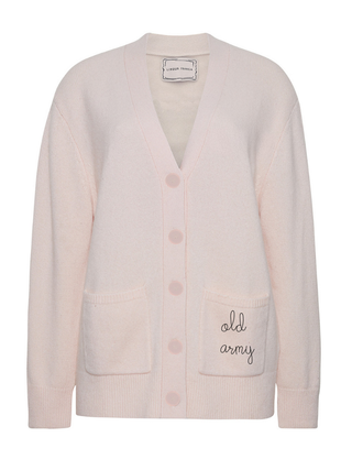 "old army" Cluny Cardigan Wool Core LINGUA FRANCA NYC Pale Pink XS