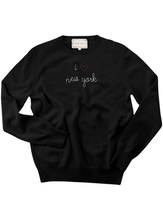 Custom "i heart" Women's Crewneck Cashmere Core LINGUA FRANCA NYC