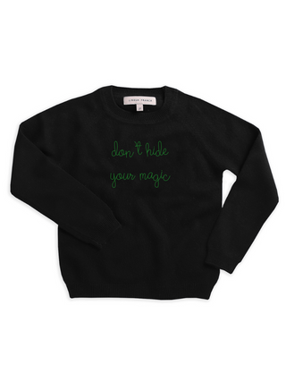 "don't hide your magic" Kids' Crewneck Sweater Lingua Franca NYC   