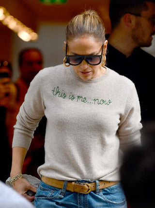 Custom Women's 100% Cashmere Crewneck Sweater Cashmere Core LINGUA FRANCA NYC Oatmeal XS
