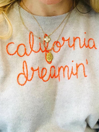 "california dreamin'" Women's Crewneck Cashmere Core Donation100d