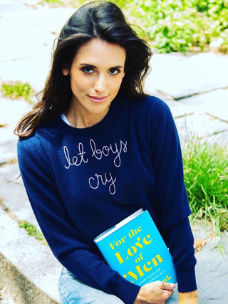 Custom Women's 100% Cashmere Crewneck Sweater Cashmere Core LINGUA FRANCA NYC Navy XS