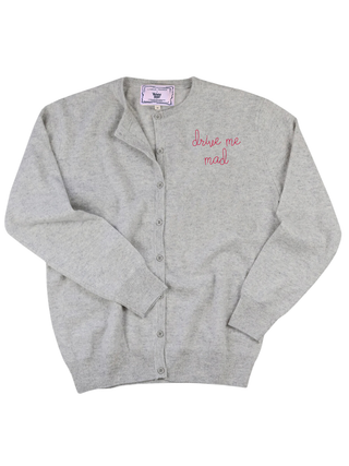 "drive me mad" Classic Cardigan Cashmere Core LINGUA FRANCA NYC Smoke XS