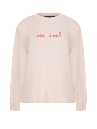 "drive me mad" Maxine Sweater Cotton Cashmere LINGUA FRANCA NYC Pale Pink XS