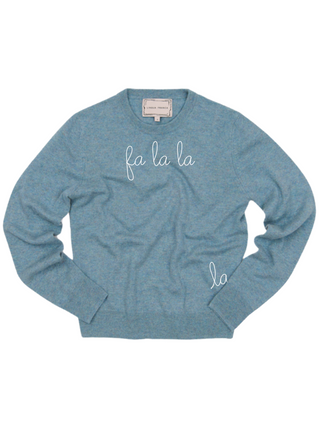 "fa la la" Women's Crewneck Sweater LINGUA FRANCA NYC Sea XS