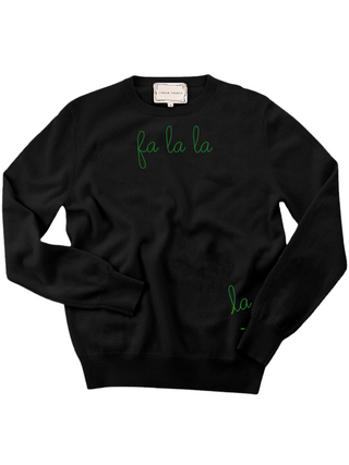 "fa la la" Men's Crewneck Sweater LINGUA FRANCA NYC Black XS