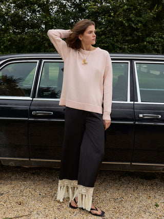 "no kid hungry" Maxine Sweater Cotton Cashmere LINGUA FRANCA NYC