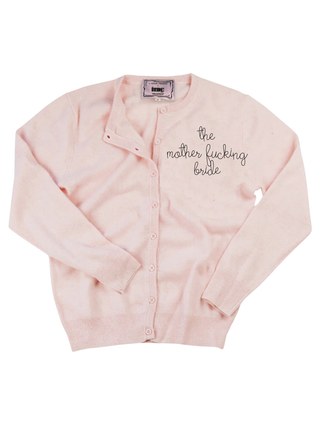 "the mother fucking bride"Classic Cardigan Cashmere Core LINGUA FRANCA NYC Pale Pink XS