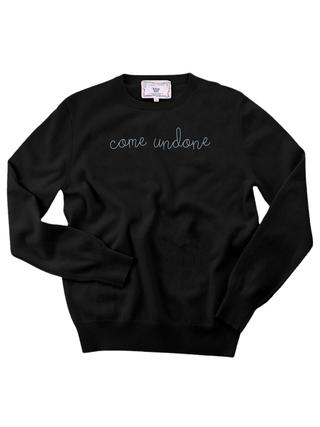 "come undone" Women's Crewneck Cashmere Core LINGUA FRANCA NYC Black XS