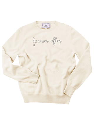 "forever after" Women's Crewneck Cashmere Core LINGUA FRANCA NYC Cream XS