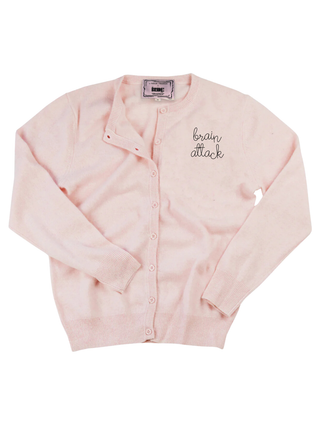 "brain attack" Classic Cardigan Cashmere Core LINGUA FRANCA NYC Pale Pink XS