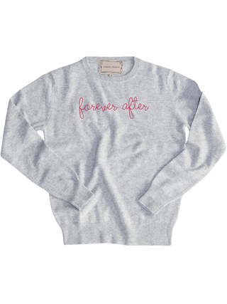"forever after" Women's Crewneck Cashmere Core LINGUA FRANCA NYC Smoke XS