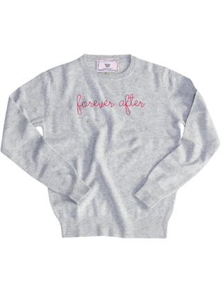 "forever after" Women's Crewneck Cashmere Core LINGUA FRANCA NYC Smoke XS