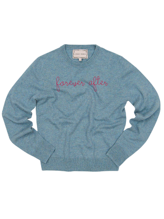 "forever after" Women's Crewneck Cashmere Core LINGUA FRANCA NYC Sea XS