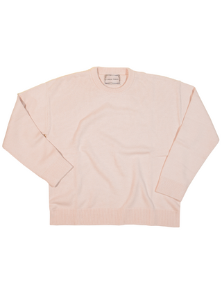 The Maxine Sweater, Sans Stitching Cotton Cashmere LINGUA FRANCA NYC Pale Pink XS