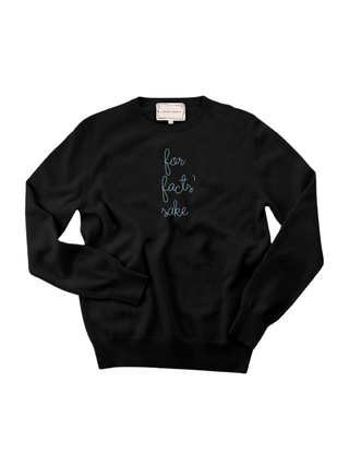 "for facts' sake" Men's Crewneck Cashmere Core LINGUA FRANCA NYC Black XS