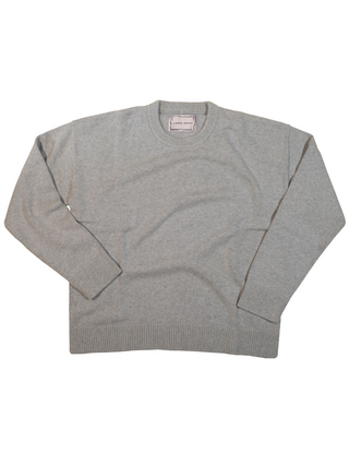 The Maxine Sweater, Sans Stitching Cotton Cashmere LINGUA FRANCA NYC Smoke XS