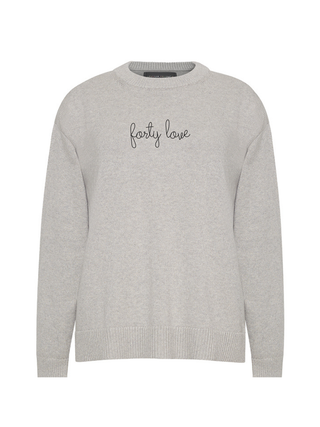 "forty love" Maxine Sweater Cotton Cashmere LINGUA FRANCA NYC Smoke XS