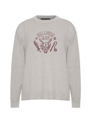 "hellfire club" Maxine Sweater Cotton Cashmere LINGUA FRANCA NYC Smoke XS