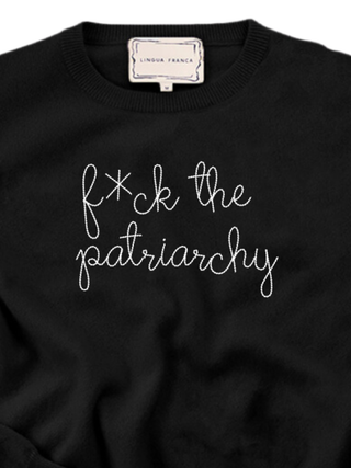 "f*ck the Patriarchy" Men's Crewneck Cashmere Core LINGUA FRANCA NYC