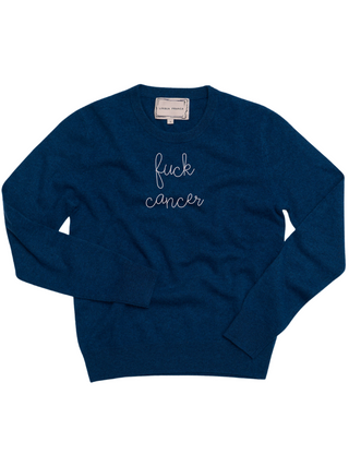 "fuck cancer" Women's Crewneck Sweater Donation10p Peacock XS 