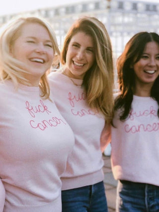 "fuck cancer" Women's Crewneck Sweater Donation10p   