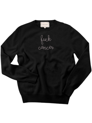 "fuck cancer" Women's Crewneck Sweater Donation10p Black XS 