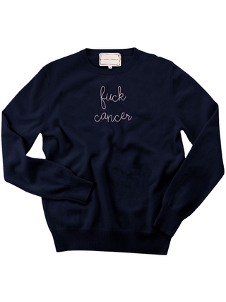 "fuck cancer" Women's Crewneck Sweater Donation10p Navy XS 