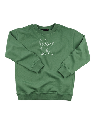 "future voter" Kids' Sweatshirt Sweatshirt Ecovest Vintage Green 2T 