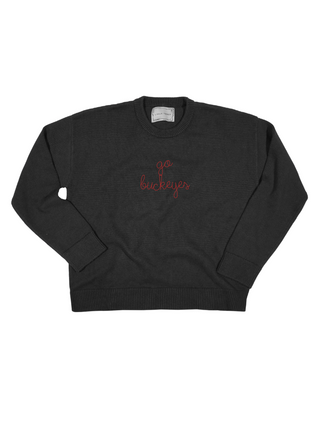 "school spirit" Custom Maxine Sweater Cotton Cashmere LINGUA FRANCA NYC Black XS