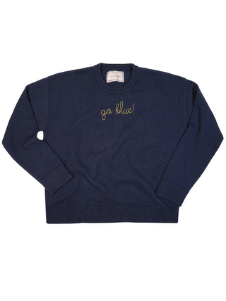 "school spirit" Custom Maxine Sweater Cotton Cashmere LINGUA FRANCA NYC Navy XS