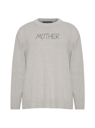 "mother" Maxine Sweater Cotton Cashmere LINGUA FRANCA NYC Smoke XS